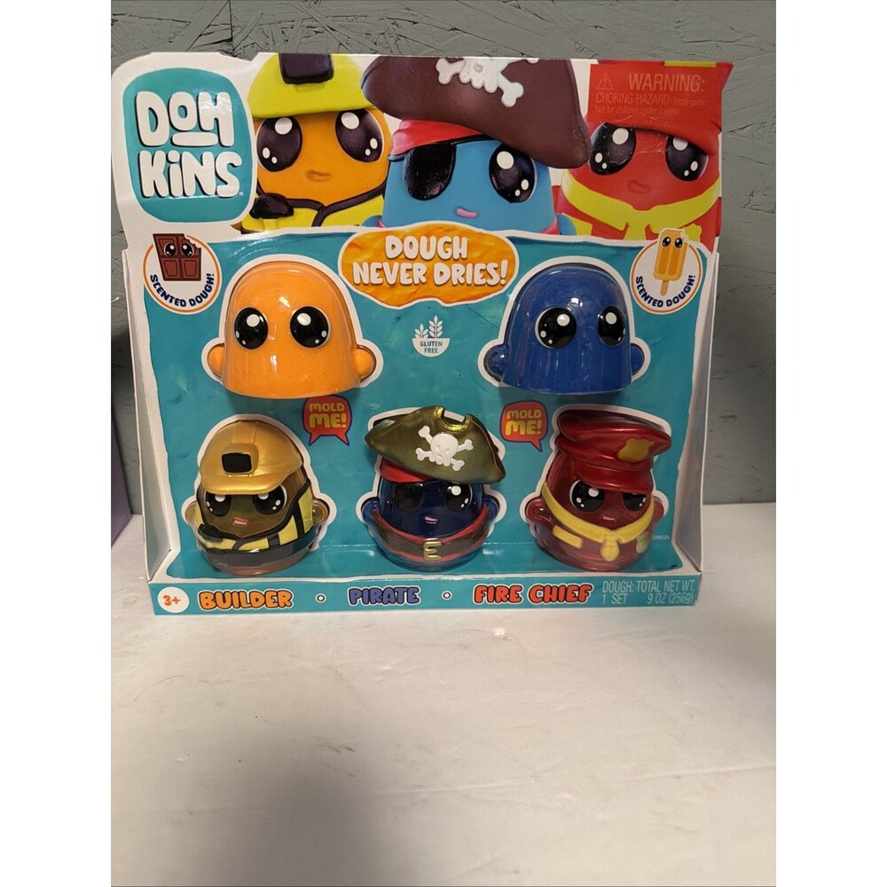 Dohkins Hero Pack Characters, Builder, Pirate, Fire Chief Dough Never Dries